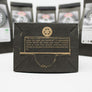 The bottom of the bag which states: This bag is made from 100% recycled natural kraft paper and lined with EarthFirst, a compostable (ASTM D6400) film made from Inego polymer which is made from annually renewable plants. Remove tin tie prior to sending to composting facility.