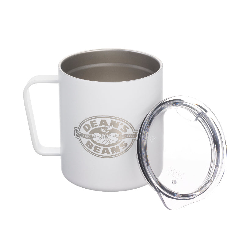 The travel camp mug with the lid off