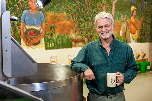 Dean leaning on a Loring Roaster