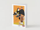 A greeting card  decorated with Birds, Desserts, and Coffee