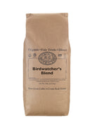 A 5 pound bag of Dean’s Bean’s Organic coffee labeled “Birdwatcher's Blend”