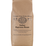 A 5 pound bag of Dean’s Bean’s Organic coffee labeled “Italian Espresso Roast”