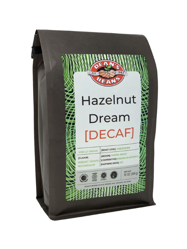 Hazelnut Dream Decaf Coffee - Front Label