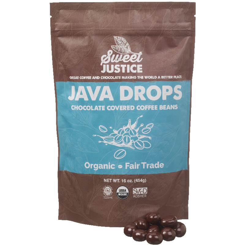 Sweet Justice Dark Chocolate Java Drops Dean s Beans Organic