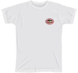White T-Shirt with "Drink Deep" Logo Front